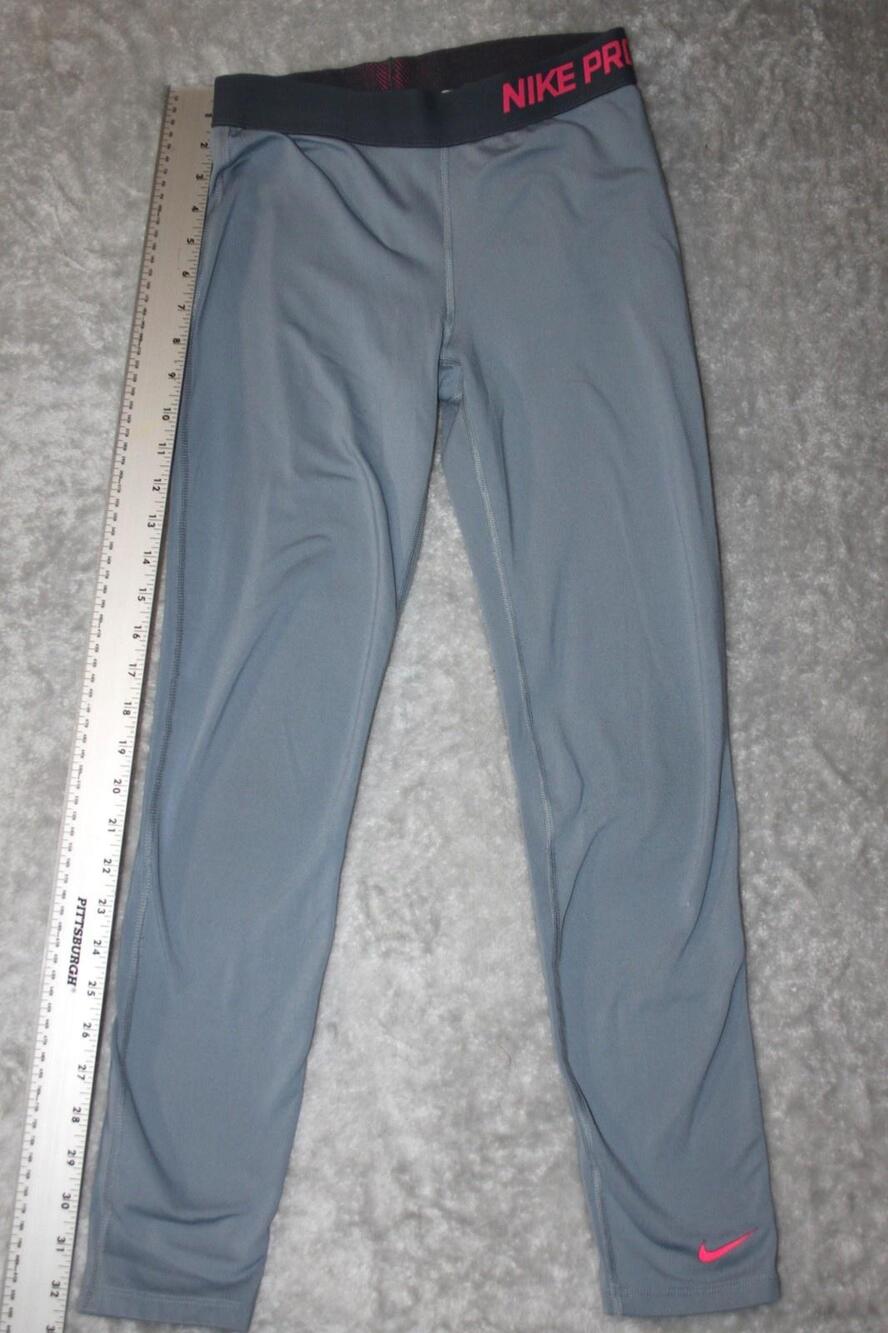 Nike Leggings Womens Large Gray Ankle Activewear Gym Training Polyester Spandex